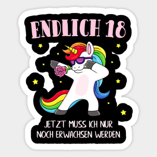 Endlich 18 Frauen Damen 18. Geburtstag Sticker